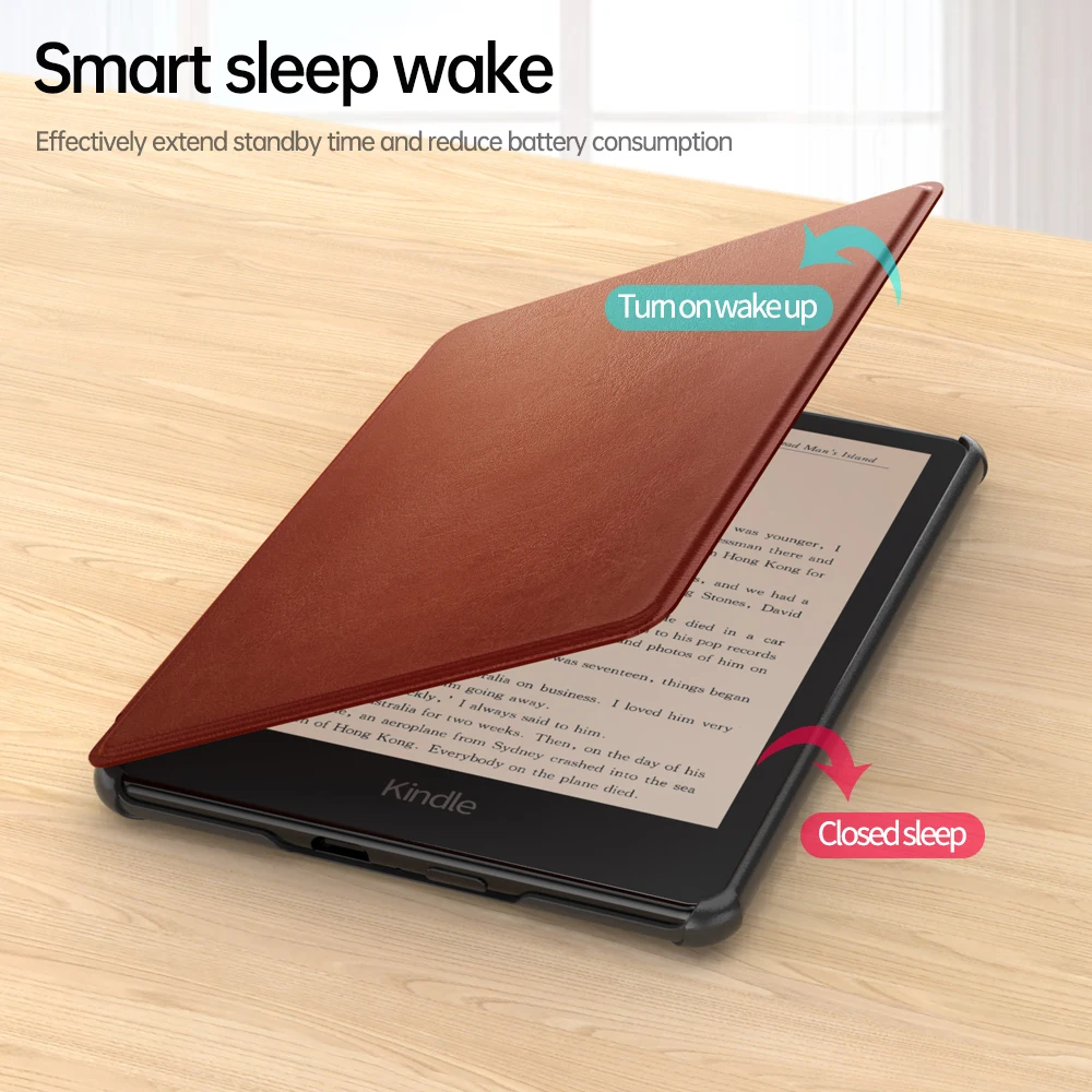 لـ Kindle Paperwhite 1 2 3 4 5 6 10th 11th 12th Gen 2024 2022 حافظة من جلد البولي يوريثان كابا لـ Kindle 10th Generation 2019