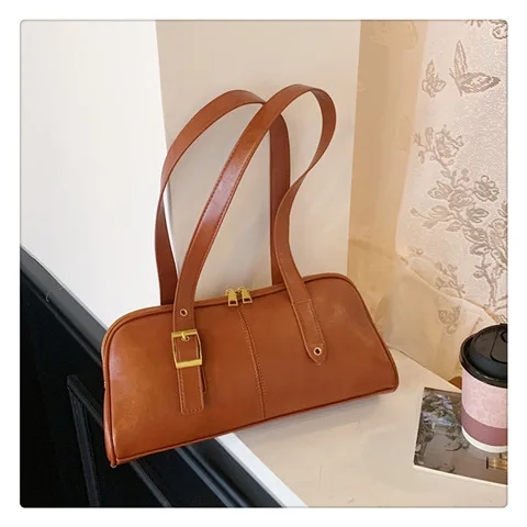 

2025 Waxed Leather Boston Bag, Vintage Top Handle Purse for Women, Spacious Underarm Crossbody, Minimalist Day to Night Tote