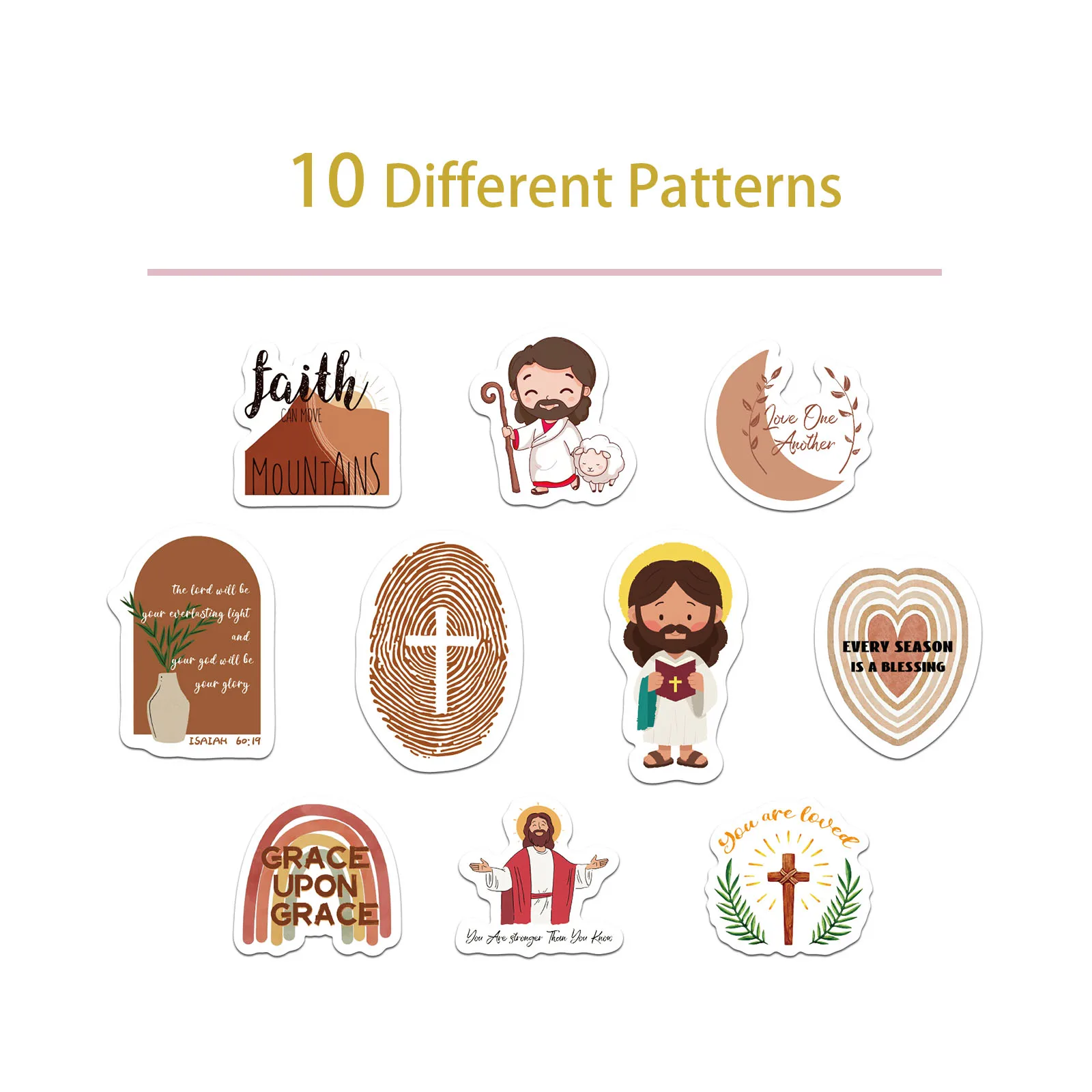 500/1000PCS Jesus Stickers Exquisite Account Materials Phone Cases Laptop Suitcases Water Cups Waterproof Stickers