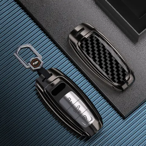 아연 합금 자동차 원격 키 케이스 커버 쉘, 아우디 A6 A7 A8 E-tron Q5 Q7 Q8 C8 D5 거치대 포브 액세서리