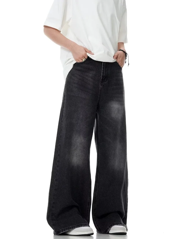 Vintage Black Wide Leg Jeans Women Oversized High Street Korean Fashion Baggy Denim Trousers Grunge Y2k Female Hip Hop Pants — zdjęcie 6