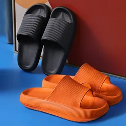 New Platform Thick Home Bathroom Slippers Women Cloud Slippers Soft Sole EVA Indoor Sandals Non-Slip Flip Flop Men Slippers