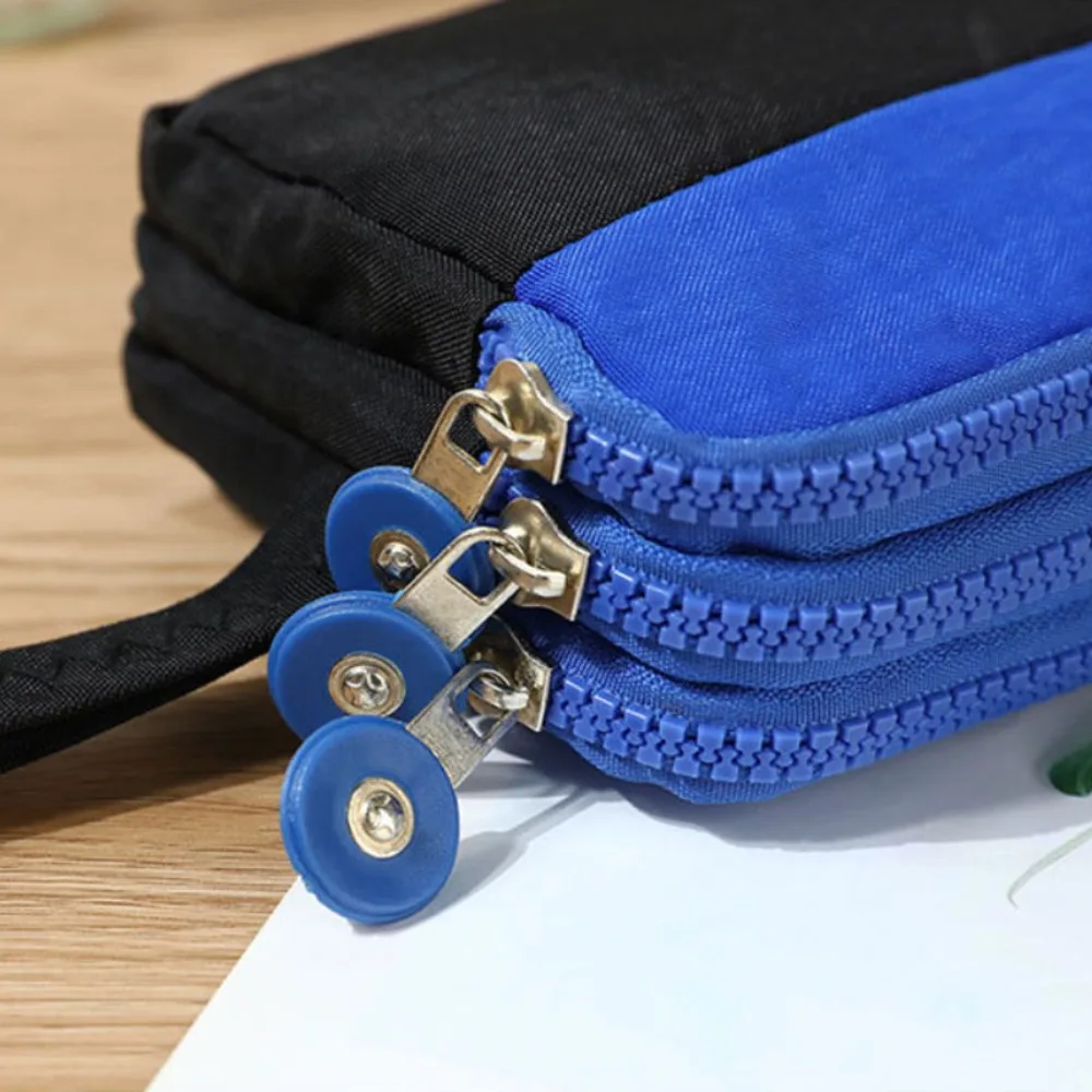 Portafoglio da donna in tela Pochette Portamonete da donna Borsa per telefono Portafogli con cerniera a tre strati Custodia per telefono di grande capacità