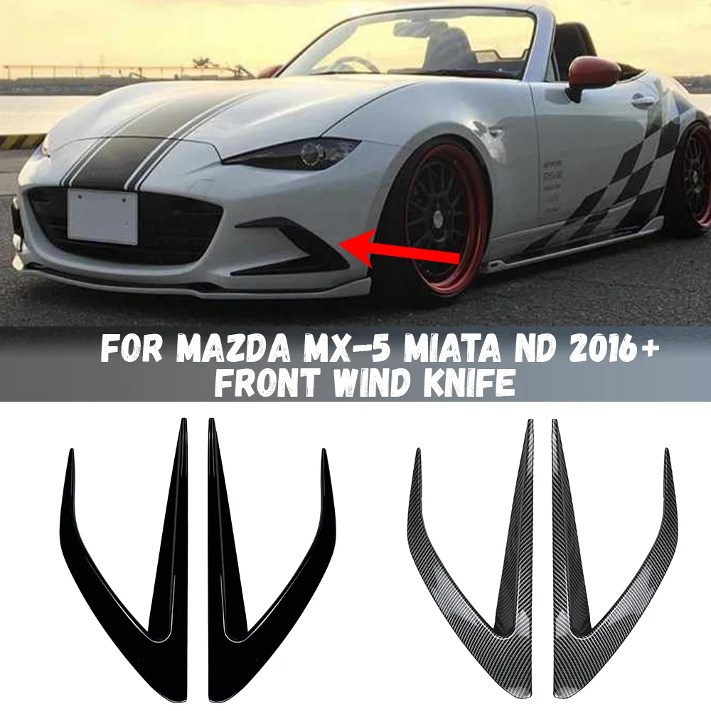 

Front Bumper Canard Splitter Spoiler Air Knife Cover Trim For Mazda MX-5 MX5 Miata ND 2016+ Modification Car Body Kit