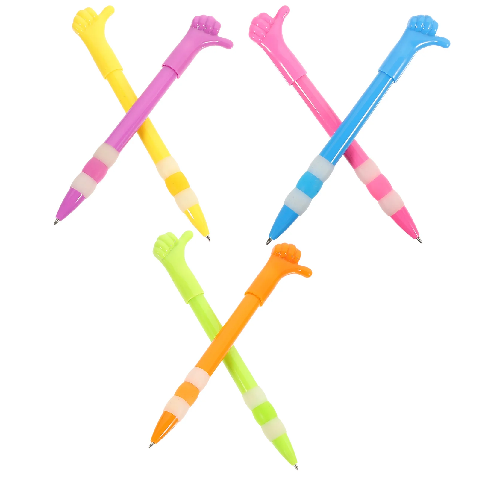 6Pcs Thumbs Up Ballpoint Pens Cute Portable Plastic Cartoon Pens for Daily Writing Study Thumbs Up Ballpoint Pen