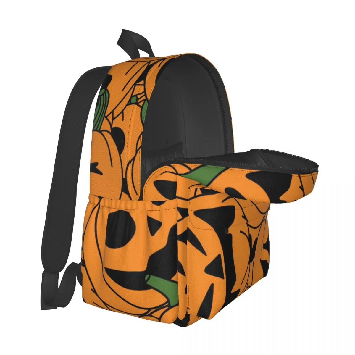 Pumpkin Pattern Print Halloween Large Capacity Student Bookbag Casual Fashion Backpack Schoolbag Travel Bag