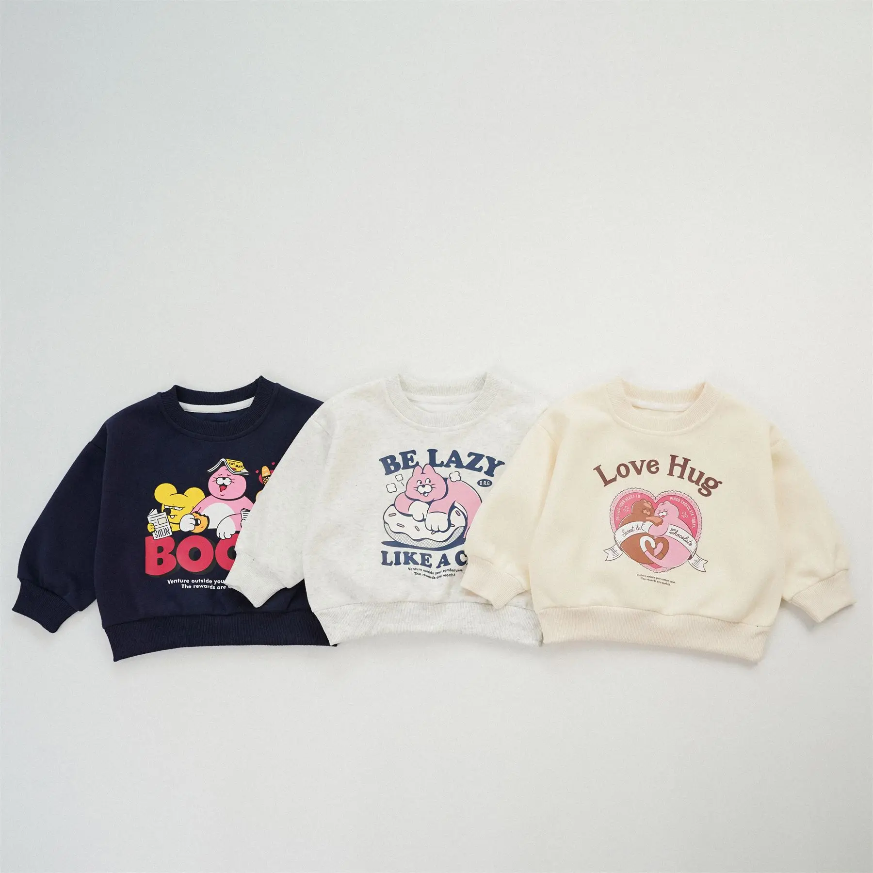 

2025 Spring New Children Long Sleeve Cotton Sweatshirt Fashion Cartoon Print Boys Girls Loose Casual Pullover Tops Kids Clothes