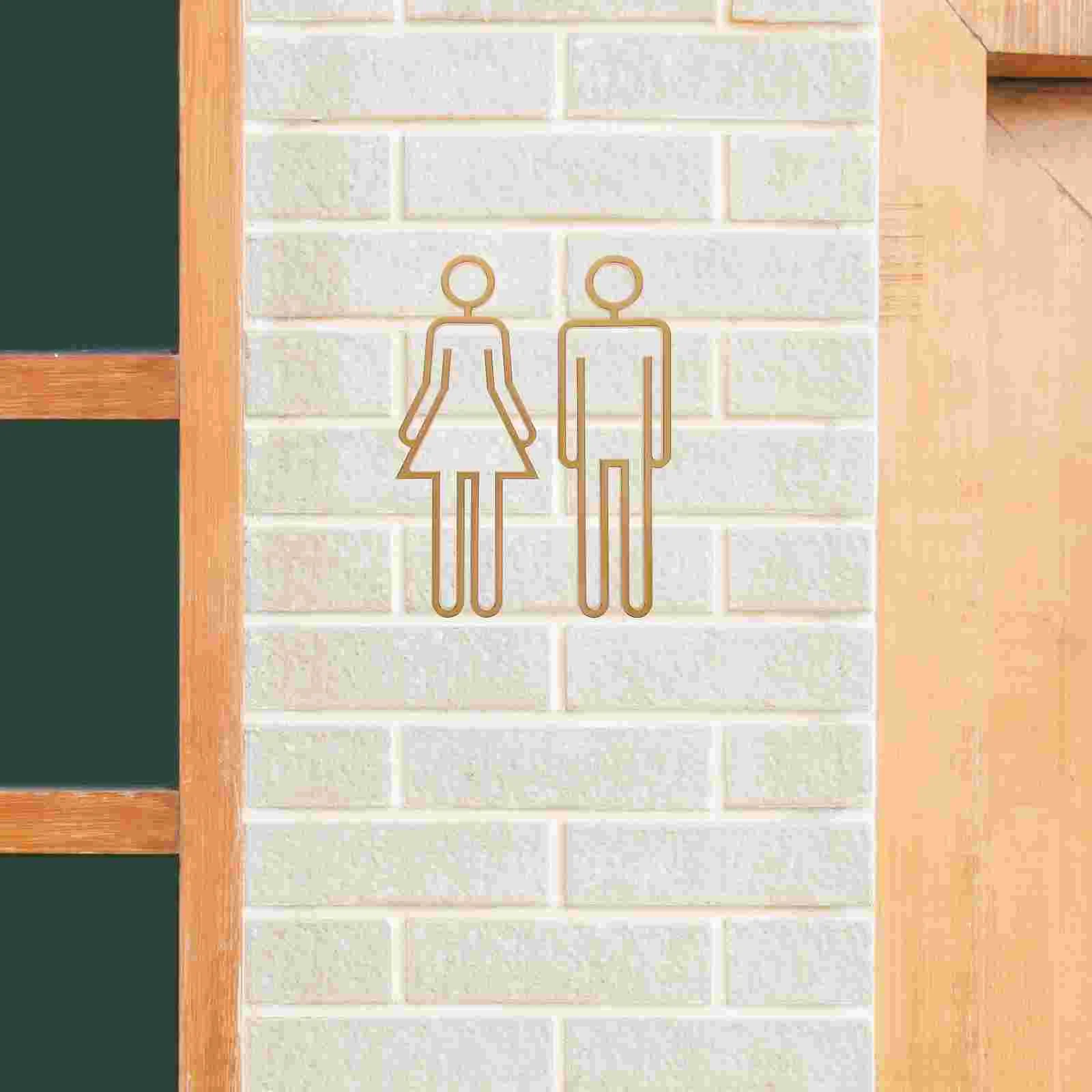 

High-end Restroom Door Sign Toilet Identification Plate Wall Signage Men Bathroom Plates Home Signs Supply Metal