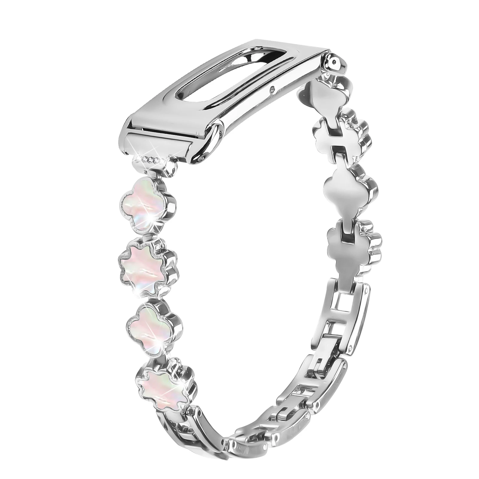 For Google Fitbit Air Strap Stainless Steel Metal Watch Straps Adjustable Replacement Bracelet for Fitbit Air Smartwatch