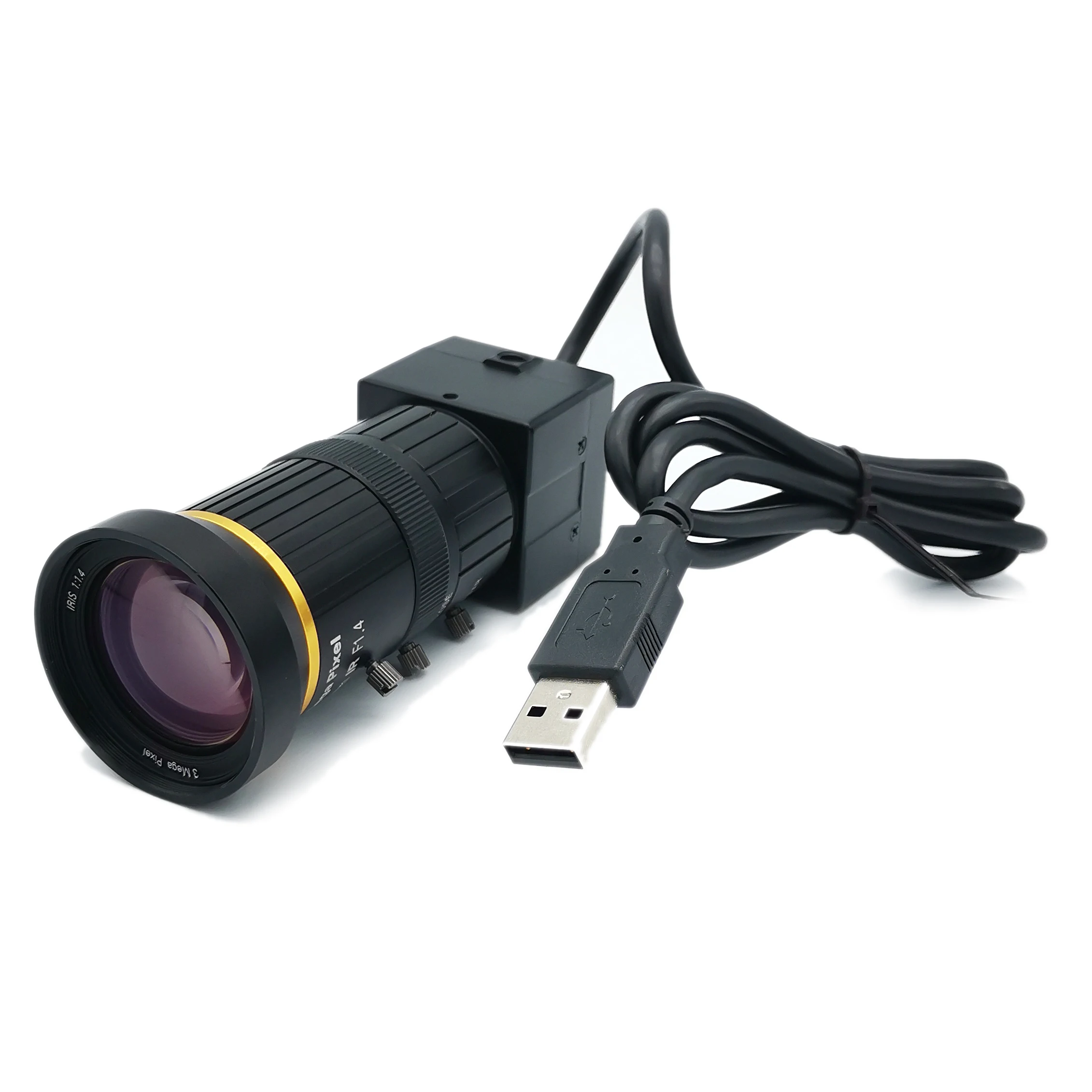 4K 1080P BOX USB Camera Mini 30fps/180fps/120fps High Speed Webcam IMX317 8MP Streaming Webcam with CS 2.8-12mm Varifocal Lens