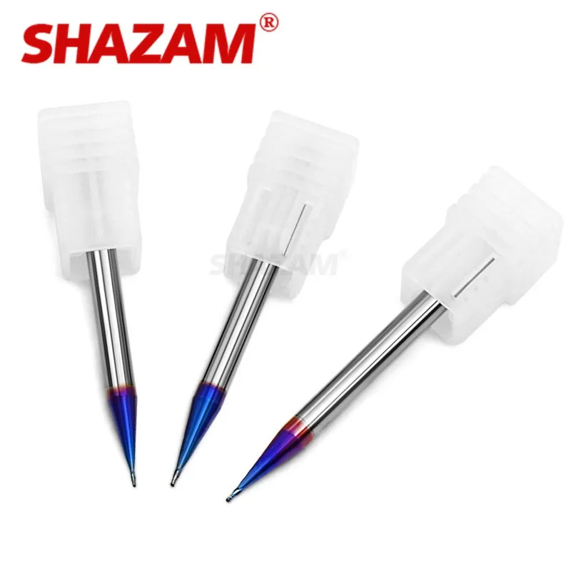 SHAZAM HRC70 2F Nano Coating Flat Bottom/Ball End Micropath Tungsten Steel Carbide Milling Cutter CNC Mechanical Maching Tools