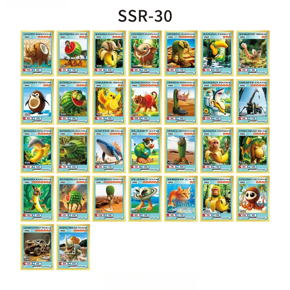 Tralalero Tralala مجموعة بطاقات للأطفال الكرتون Tingtung Sahur Brainrot أنيمي شخصيات جمع بطاقة البطاقات التعليمية ألعاب أطفال الهدايا