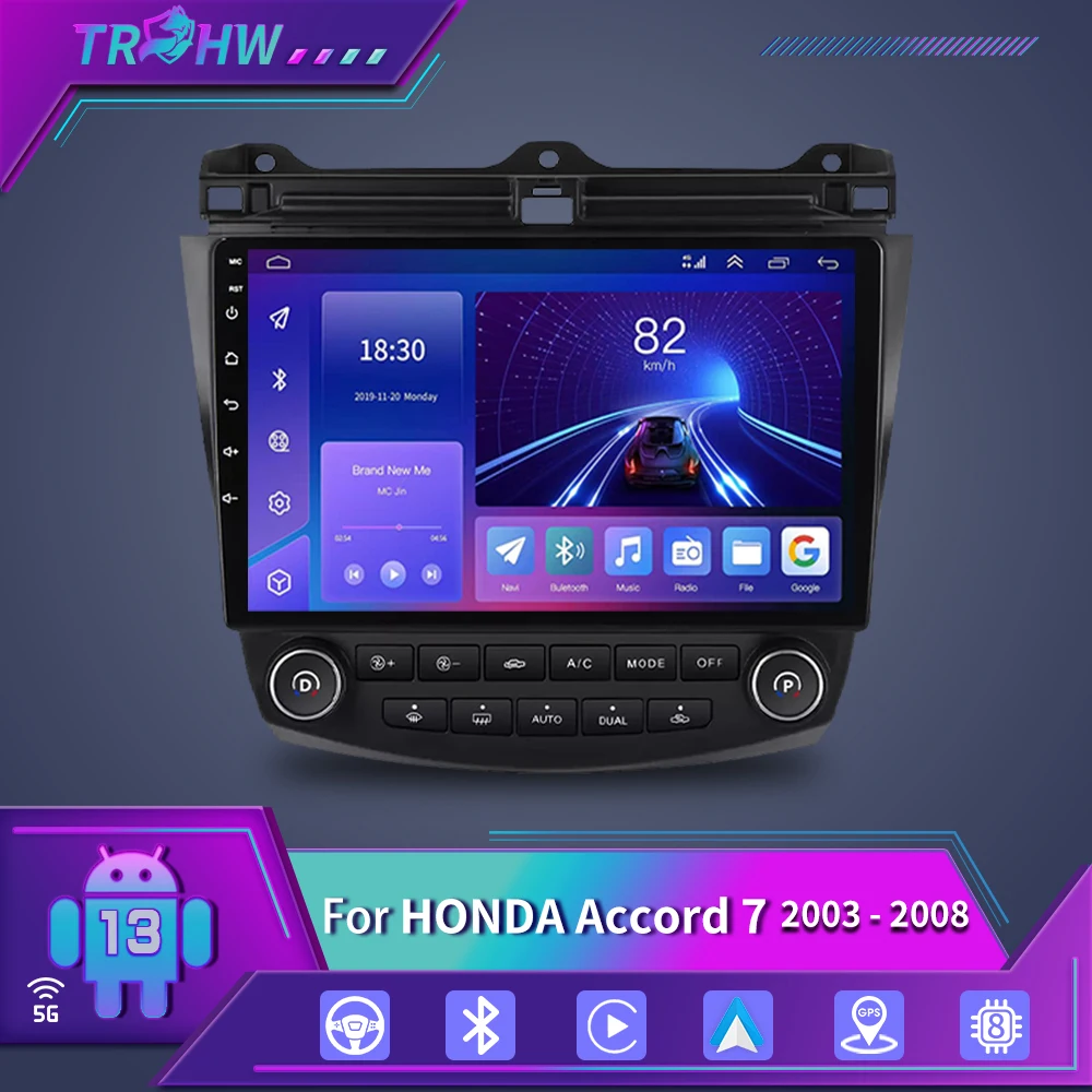 For Honda Accord 7 2003-2008 Car Multimedia 4G GPS 2din autoradio Wireless Carplay Android 13 Car Auto Radio Multimedia Player