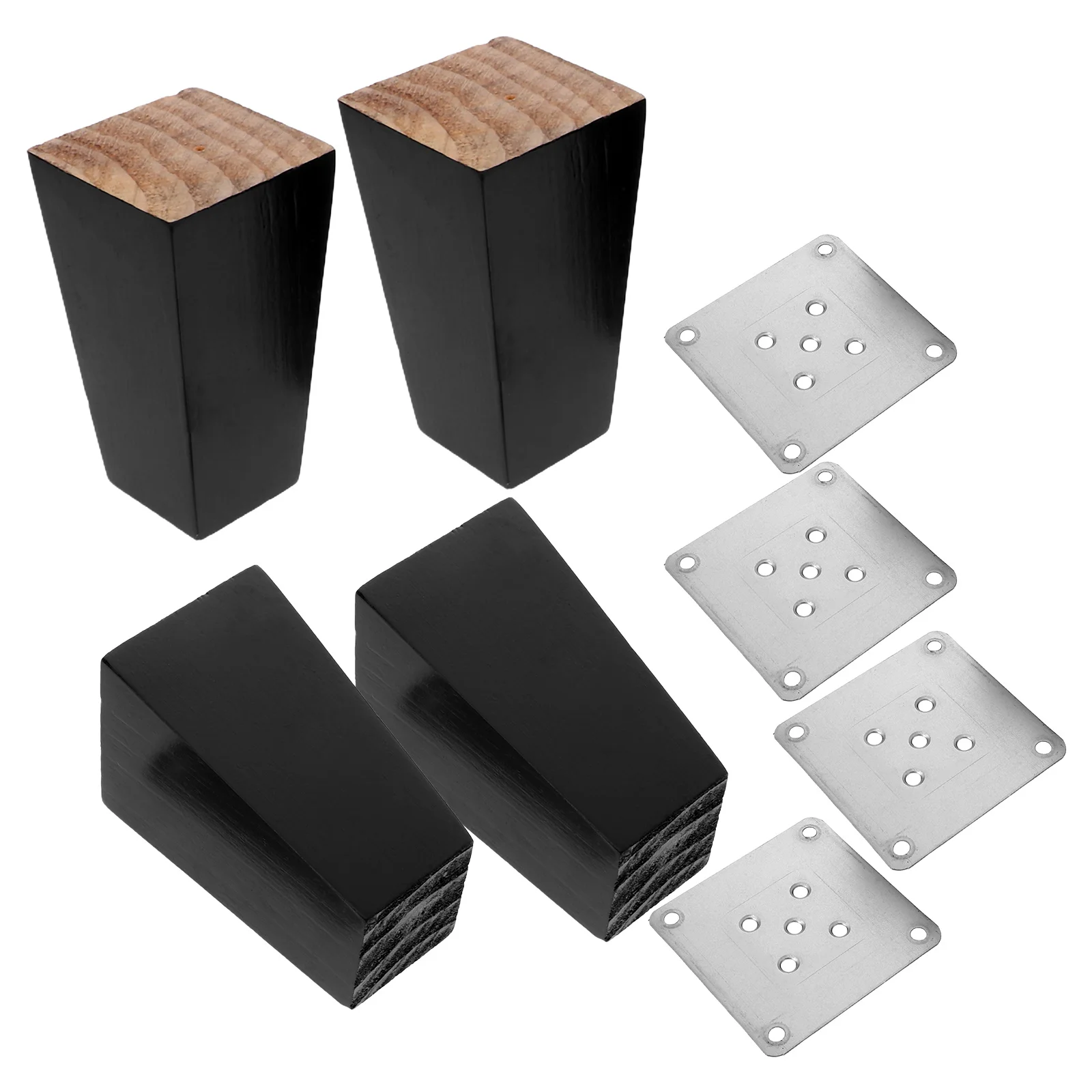 4pcs Solid Wood Sofa Legs 10Cm Square Furniture Feet For Couch Recliner Table Nightstand Dresser Chair Sectional Replacement