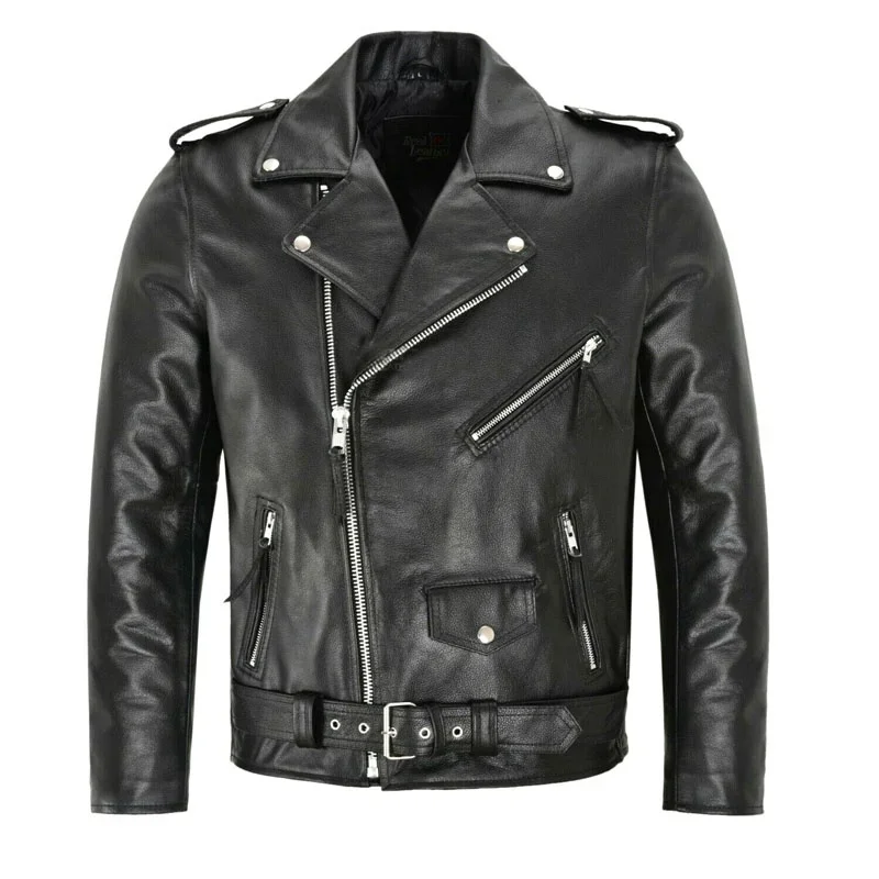 Mens Fashion Leather Jacket Slim Fit Stand Collar PU Jacket Male Anti-wind Motorcycle Lapel Diagonal Zipper Punk Jackets view 2