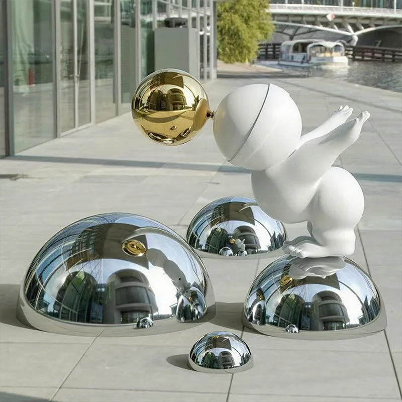 1-10Pcs Thick 1.0mm OD 19-300mm 304 Stainless Steel Mirror Smooth Hollow Hemispherical Home Wall Decoration Half Balls Silver