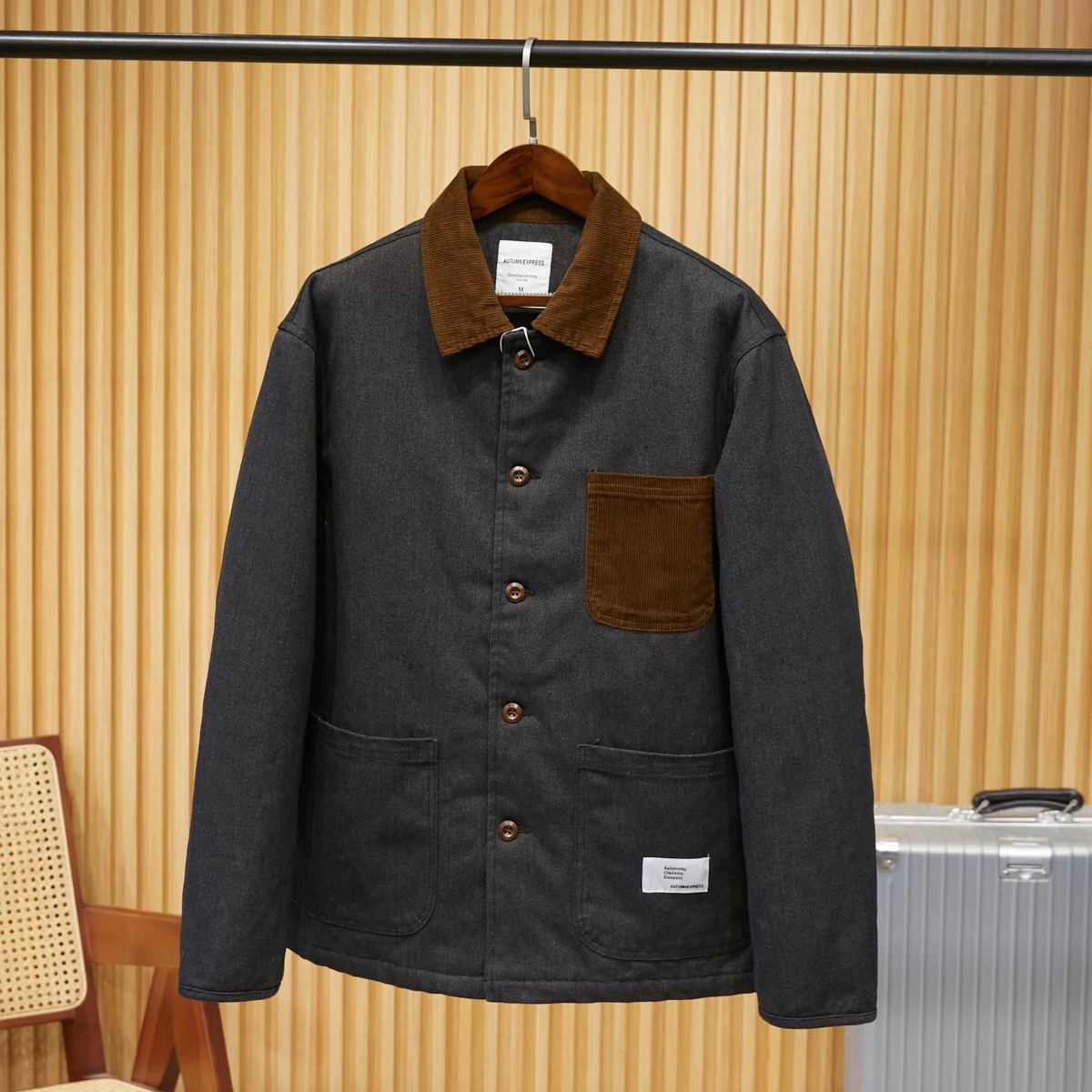 

Винтажная мужская куртка в клетку из хлопка: теплая, ветрозащитная, для охоты, с воротником-стойкой, утолщенная, повседневная, приталенного кроя, молодежная, модная