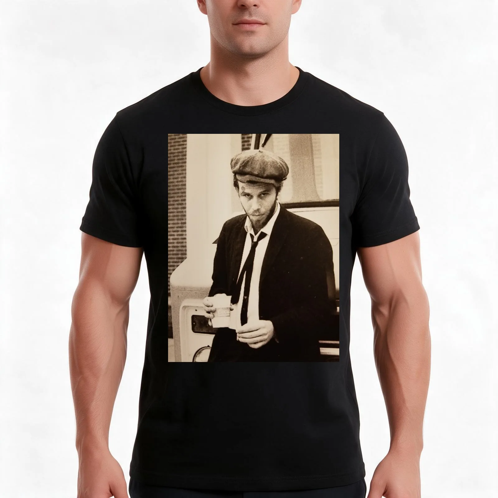 Tom Waits Unpublished 2 T-Shirt, Summer Casual Cotton Tee, Oversized Streetwear Tops, Vintage Graphic Print, Unisex Men Women