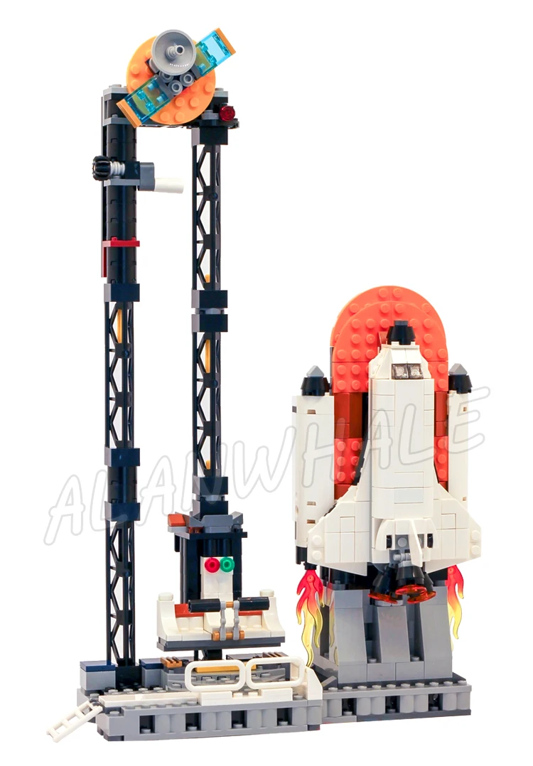 875pcs Creator 3in1 Space Roller Coaster DROP Tower Carousel นักบินอวกาศ 68000 Building Block ชุดใช้งานร่วมกับรุ่น