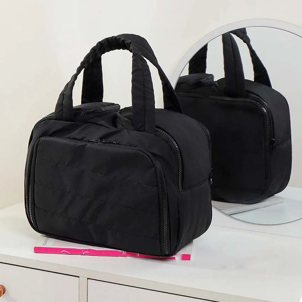 

Zipper Kawaii Solid Color Cosmetic Bag PVC Cotton Pouches Bag Organizer Thickened 3D Pouch for Make Up Kit Kids