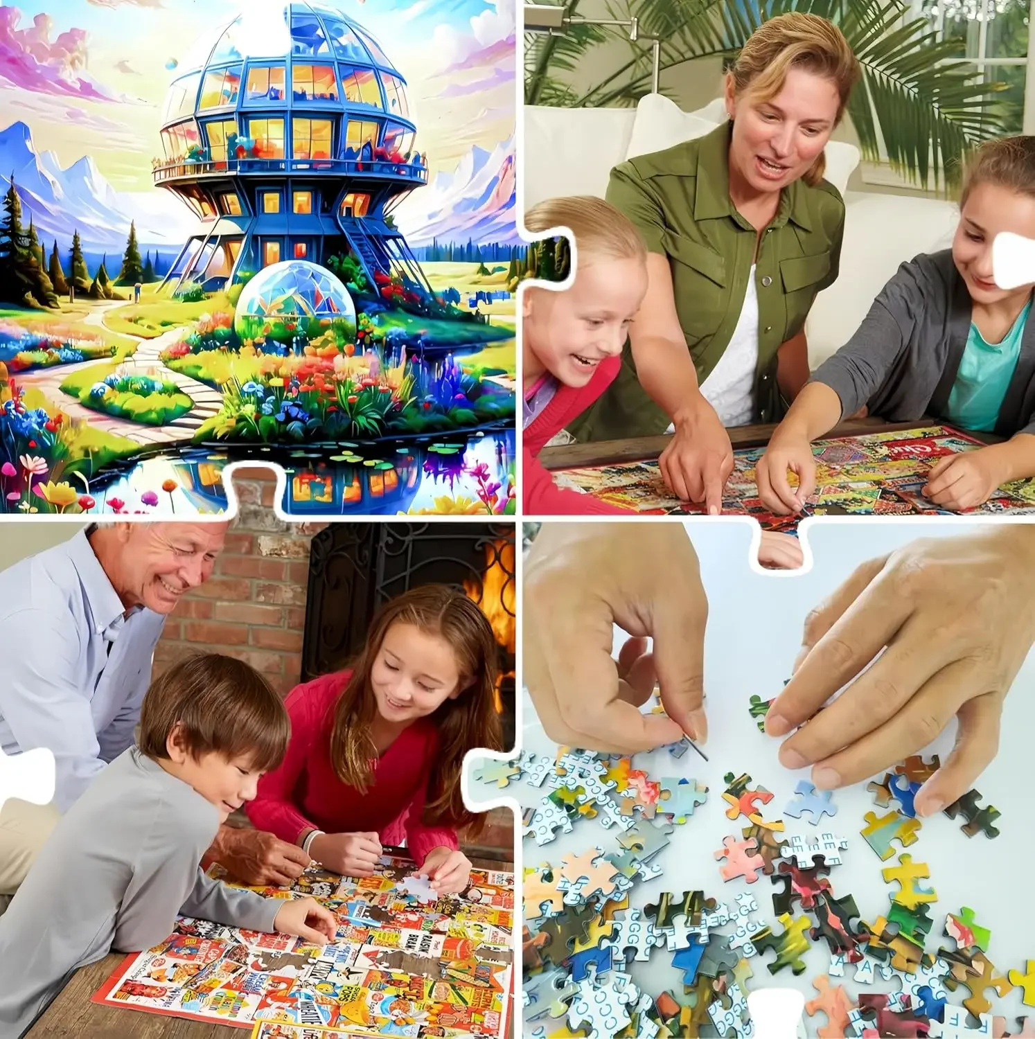 120/300/500/520/1000/1314 pièces lien technologique Puzzle jeu d'activité familiale stimulant pour fête salle de jeux décor de chambre