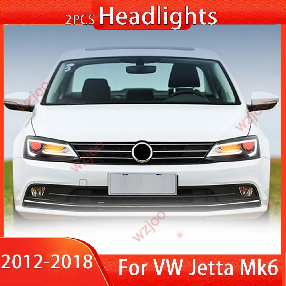 LED Car Headlight For VW Jetta MK6 2012 2013 2014 2015 2016 2017 2018 style Headlights DRL Turn Signal High Beam Projector Lens