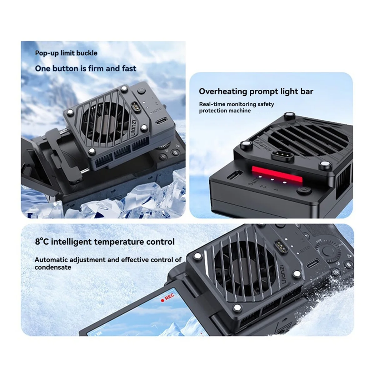 

ADEGBO-Improved Ulanzi CU01 Camera Cooler for Canon R50, Sony ZVE, Nikon, Heat Sink