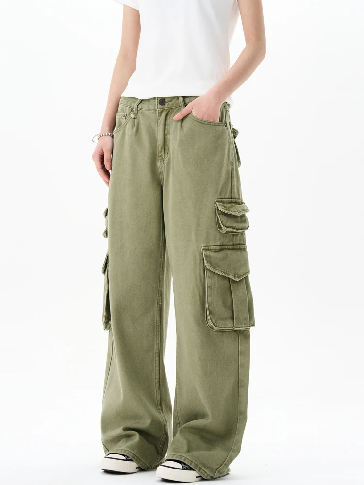 

Yeboun Military een American Retro Straight Leg Work Pants Loose Wide Leg Trousers for Men And Women Trendy Large kets