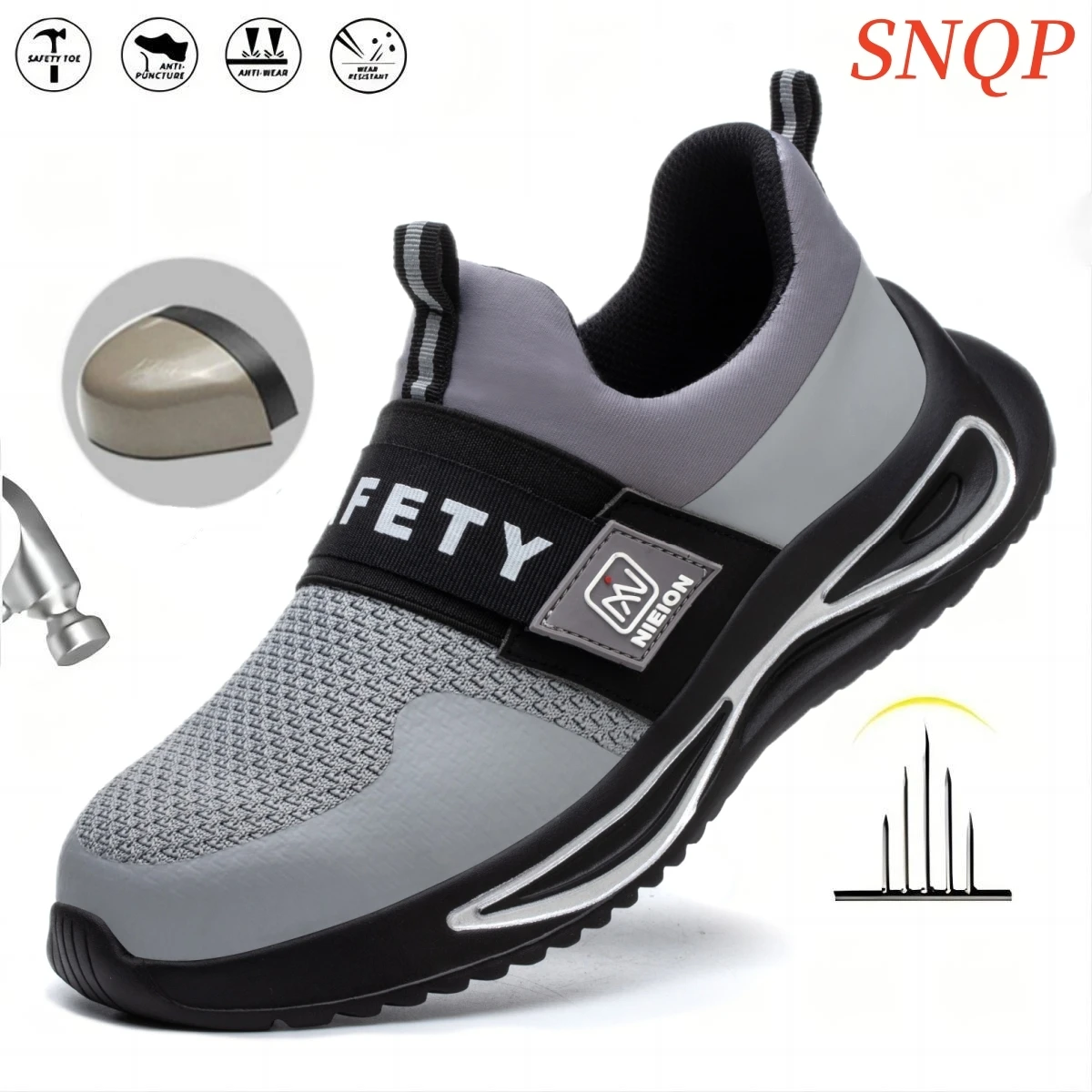 New Man Safety Shoes Puncture-Proof Work Shoes Lightweight Breathable Casual Sneaker Women Protective