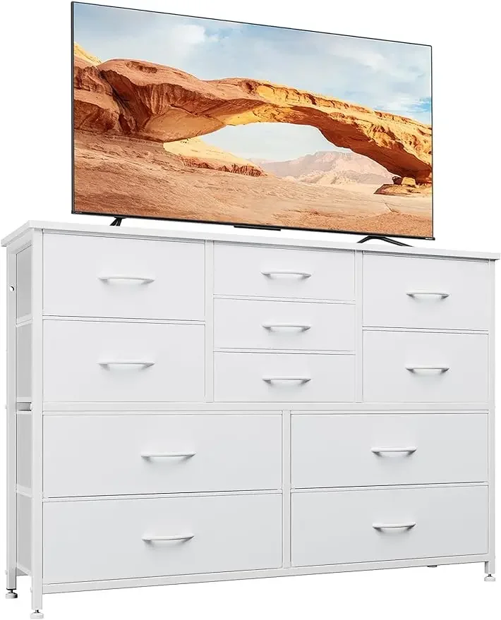 

11 Long Drawer Dresser,45.3" Dresser TV Stand for 55'' TV Stand Entertainment Center,Fabric Dressers for Bedroom,Multiple Colors