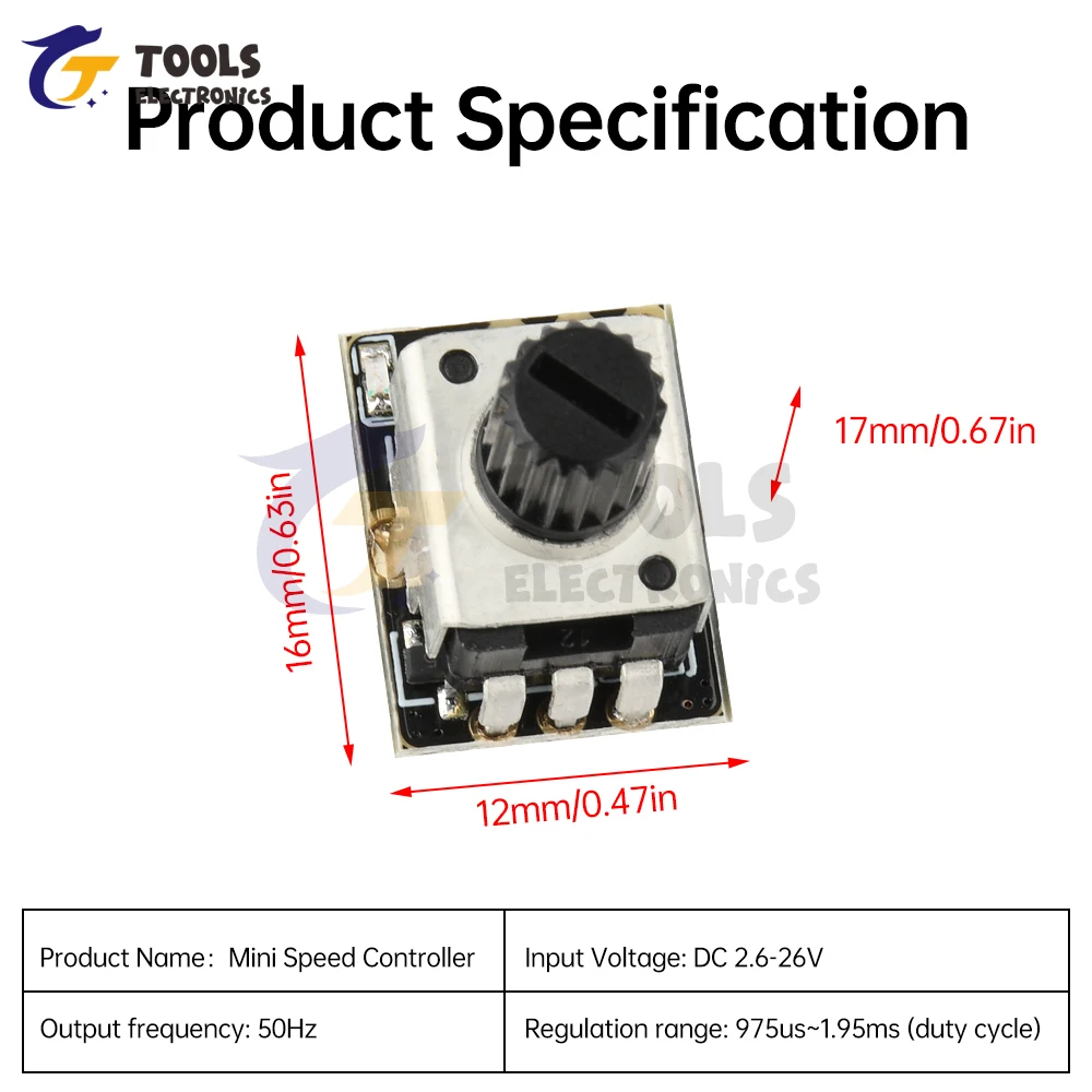 DC 2.6-26V Mini ESC Tester DIY Brushless Fan Simple Aeromodelling Motor PWM Governor