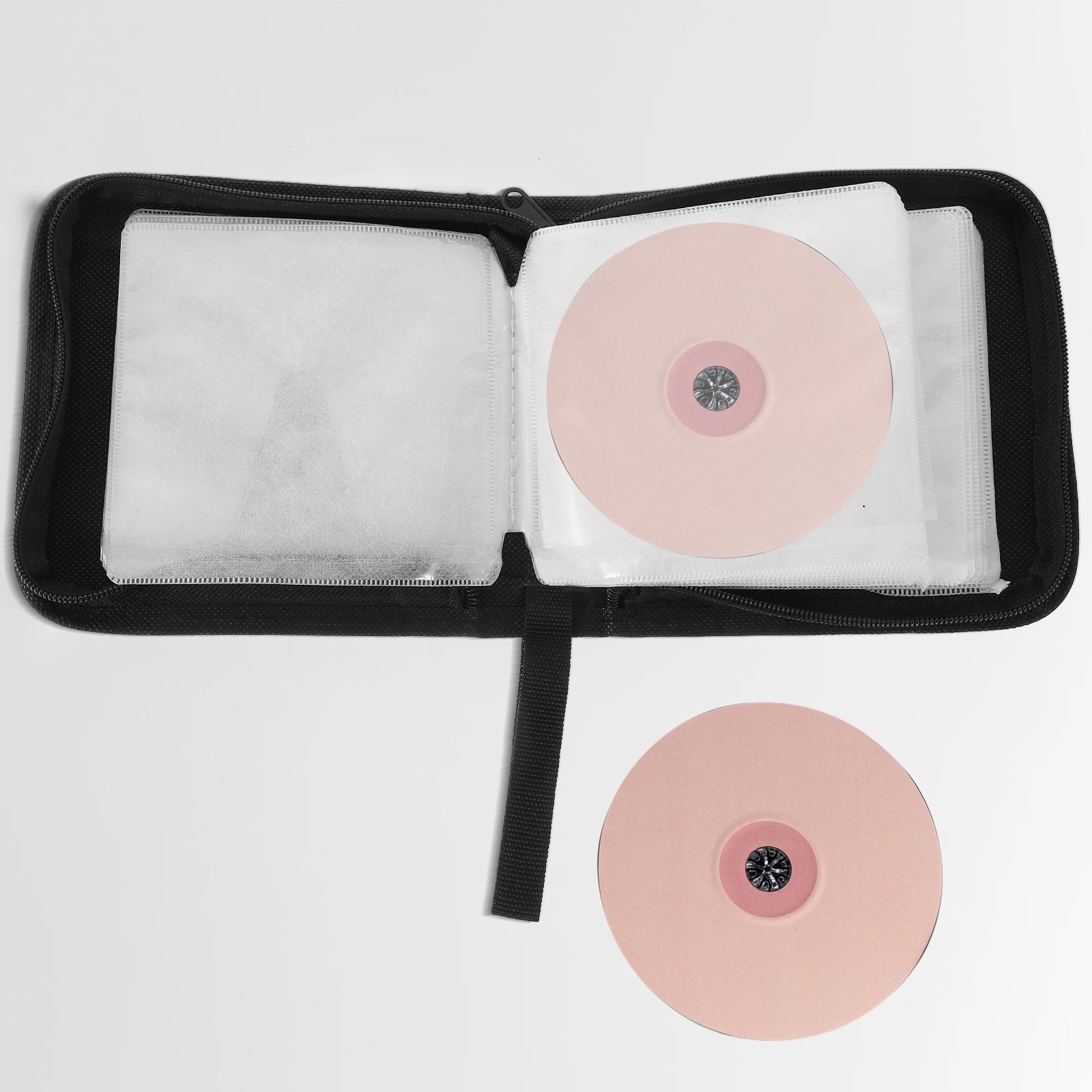 

Portable CD Bag Cd Holder Case Red Oxford Fabric DVD Case Organizer Travel Car Home Use Safe Reusable Gaming DJ Gift