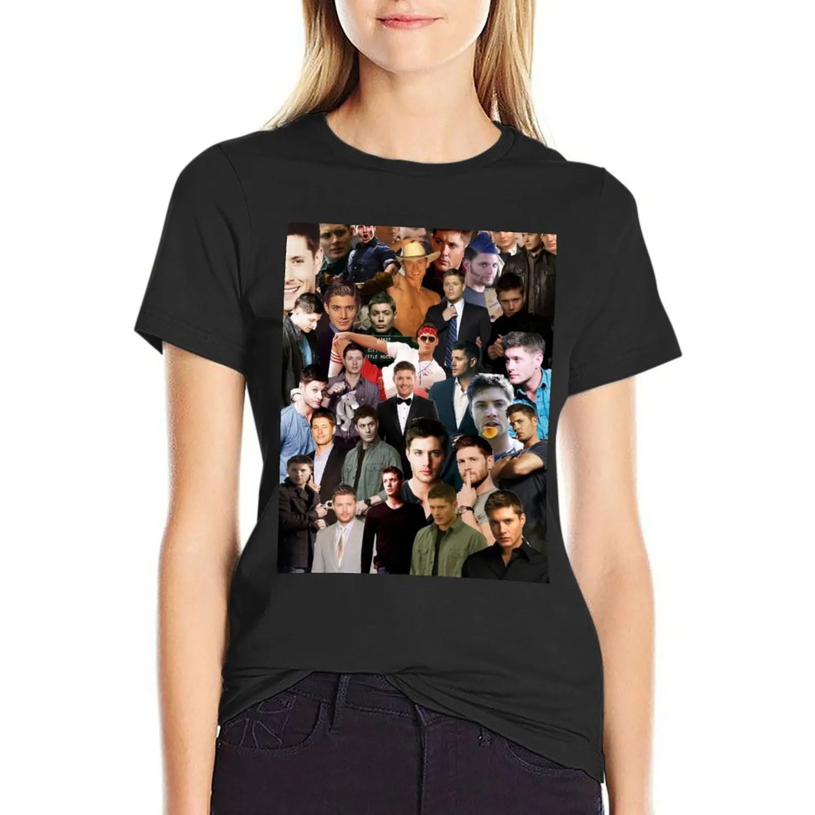 

Jensen Ackles Collage T-Shirt sublime kawaii clothes black t-shirts for Women