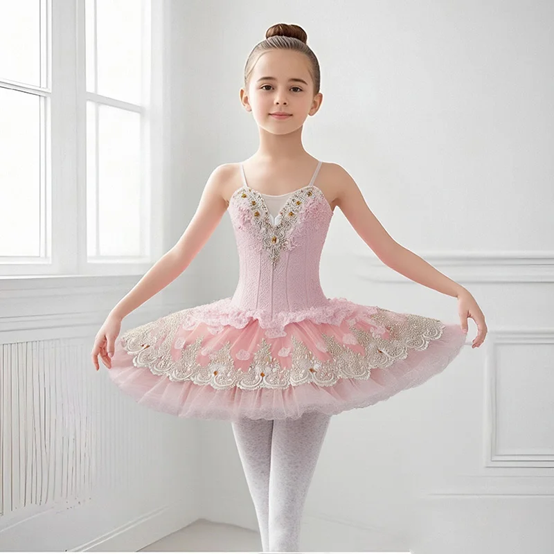 

Stage Ballet Dance Dress Girls Performance Tutu Kids Clothes Vestido Girl Mesh Princess Dress for Children's Day