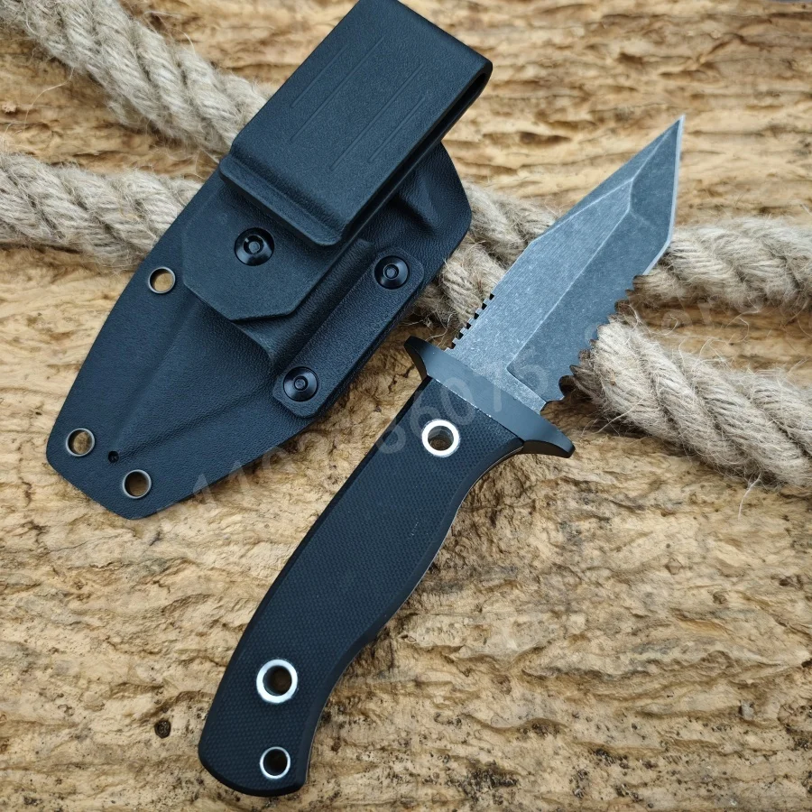 

GB Tactical Straight Knife 8Cr13Mov Blade G10 Handle Portable Sharp Climbing Knife Survival Knife Practical Cutting Knife