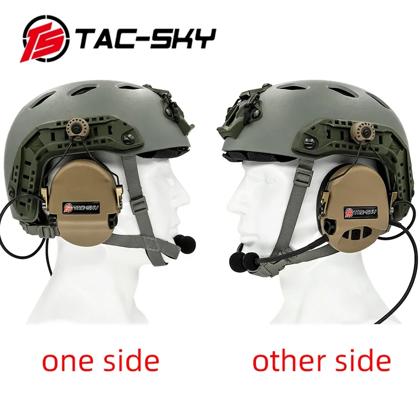 Casque avec support en ARC, Protection auditive en Gel pour Airsoft, casque d'écoute de chasse, TAC-SKY