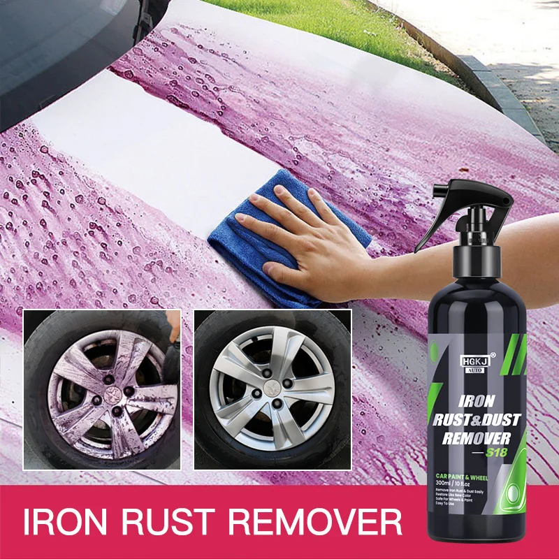 Removedor de óxido para coche, producto de limpieza, eliminación de óxido, pintura en aerosol, rueda de carrocería, partículas de hierro, polvo, limpieza de óxido de Metal, Hgkj S18