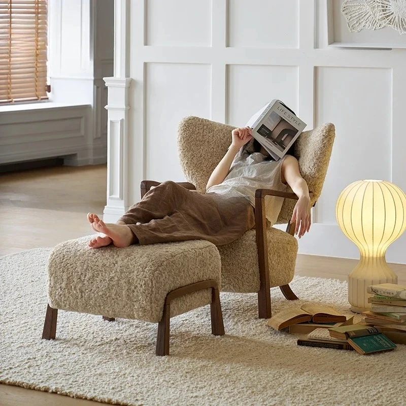 

Чай с молоком, коричневый, французский ретро-стиль, твердая древесина, средний древний стиль, одиночный диван-кресло из овечьей шерсти