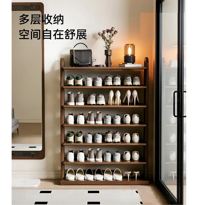 Solid Wood Shoe Rack for Home Entryway Small Space Shoe Cabinet Multi-Tier Storage Organizer Modern Minimalist Hallway Shoe