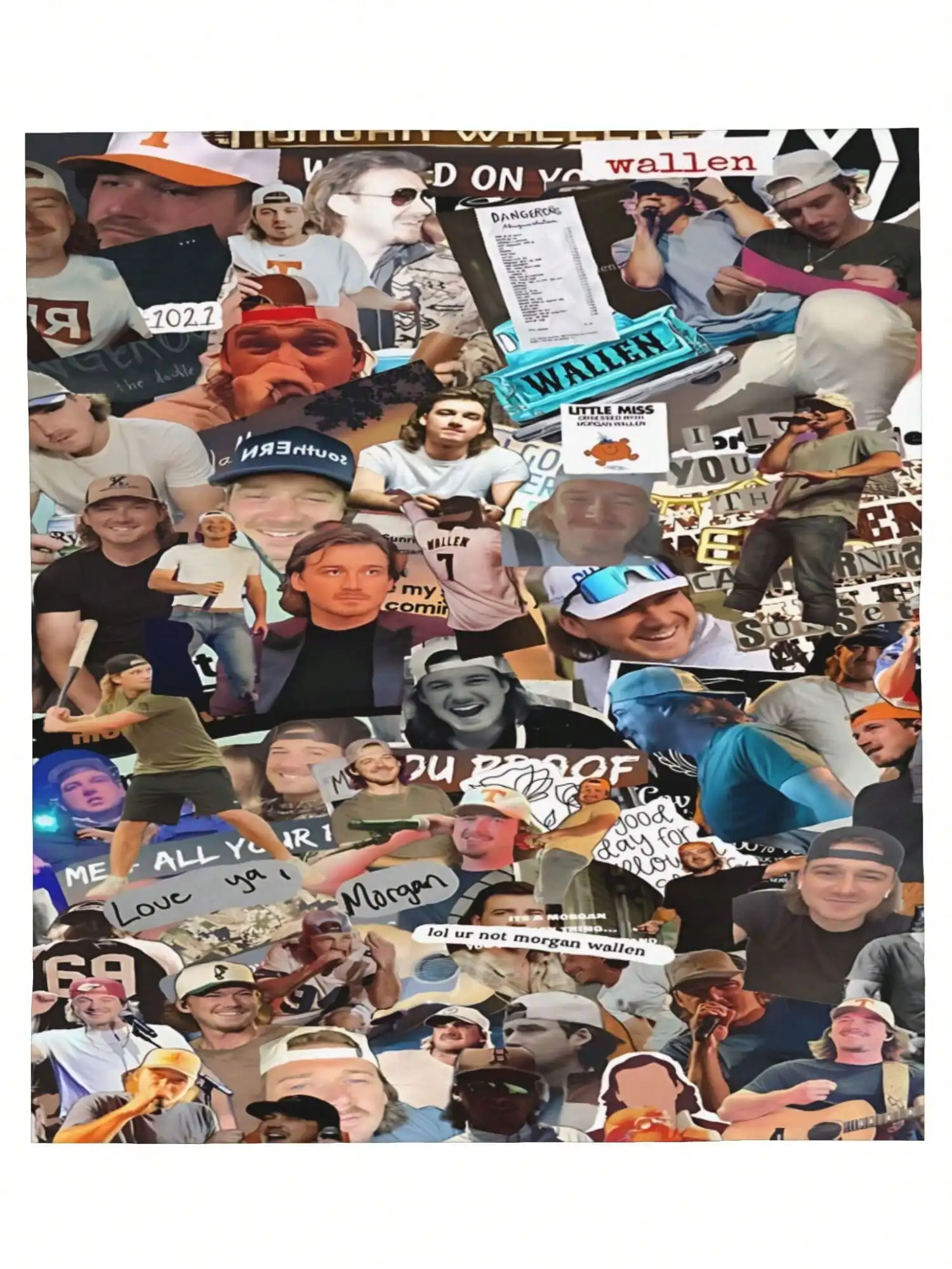 Customize 1pcs Soft Personalised Morgan Merch Wallen Flannel Thick Blanket, Suitable For Sofa, Bed, Living Room, Travel, Office,