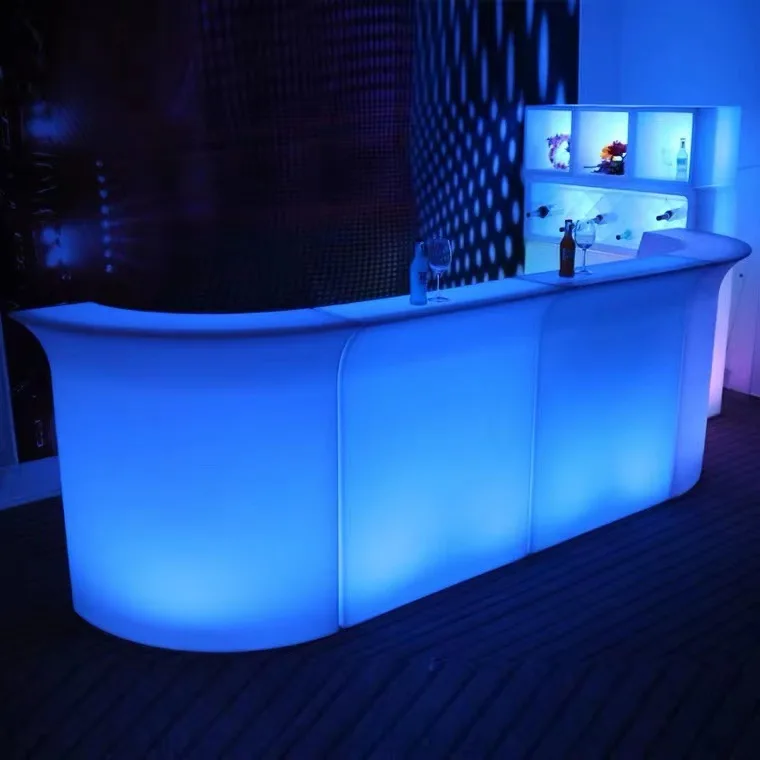 

110cm Height Led Luminous Bar Counter Waterproof Rechargeable Rundbar Led Furniture 16 Color Changing Club Waiter Bars Disco