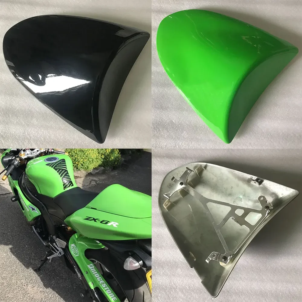 

For Kawasaki Ninja 636 ZX6R ZX-6R 2005 2006 Motorcycle Pillion Rear Passenger Seat Cowl Cover ZX636 05 06 Green Carbon Black