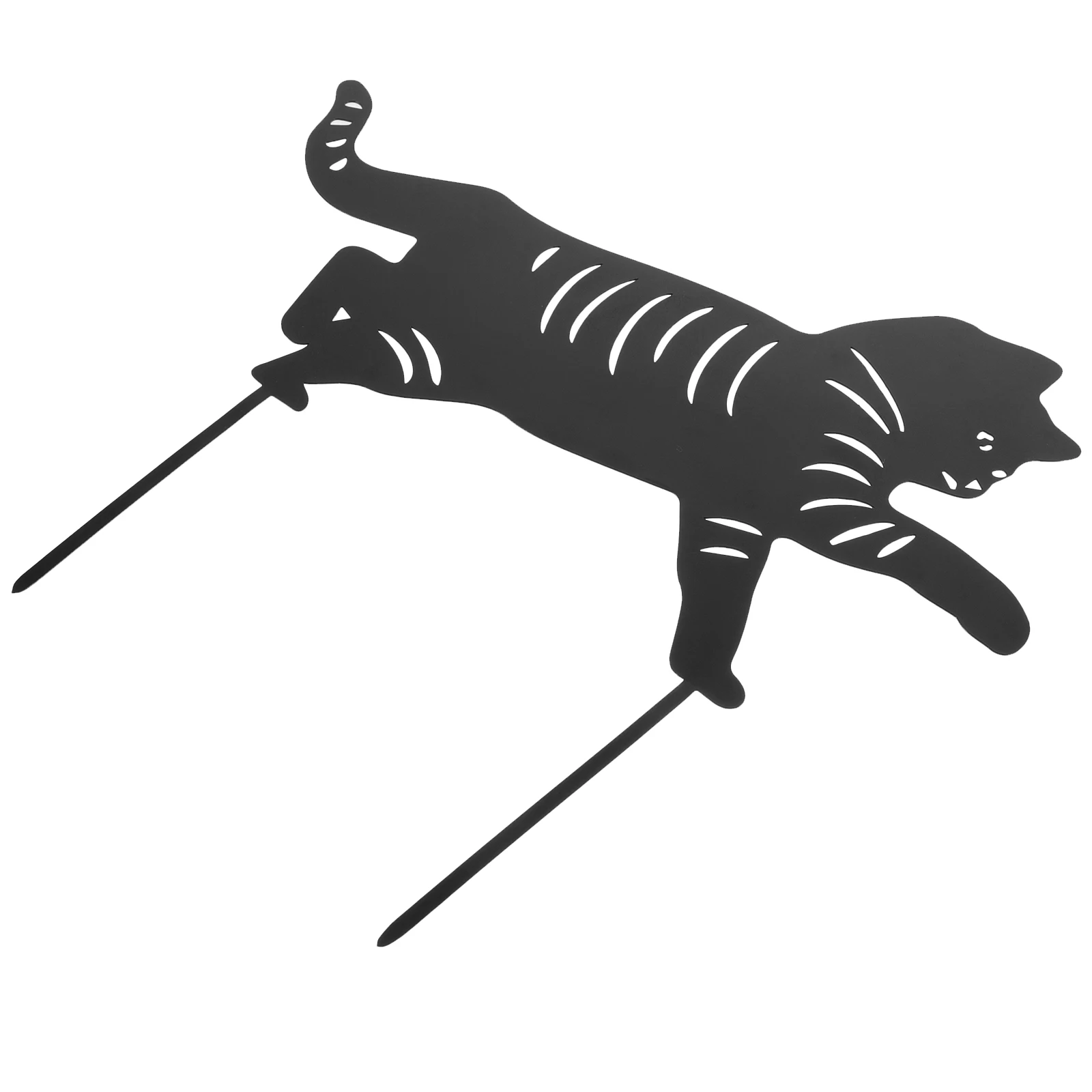 

Iron Wrought Cat Inserted Decoration Garden Stake Outdoor Lawn Ornament Durability Installation Cat Statue