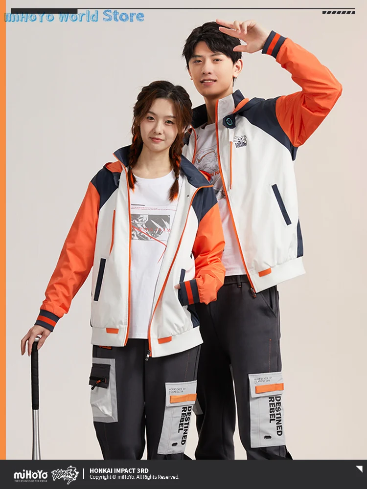 

In Stock MiHoYo Official Genuine Honkai Impact 3 Kiana Kaslana Doujin Reburn Jacket Coat Couple Lost Traveler Reset Version Top