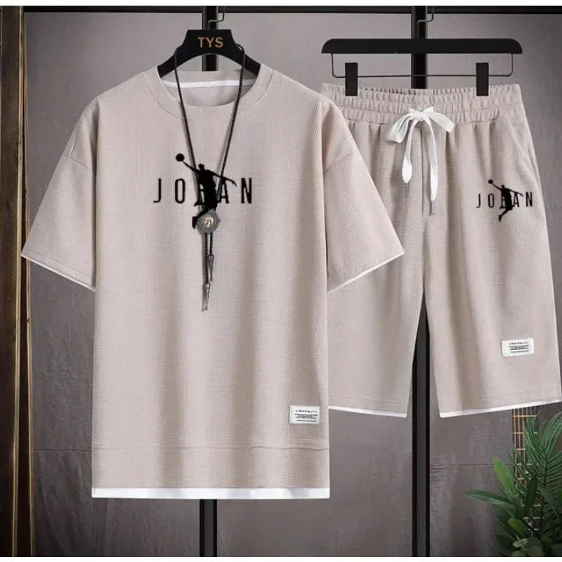 Męski zestaw na lato 2026: casualowa marynarka + T-shirt i szorty, modny designerski strój smart casual, streetwearowy dres