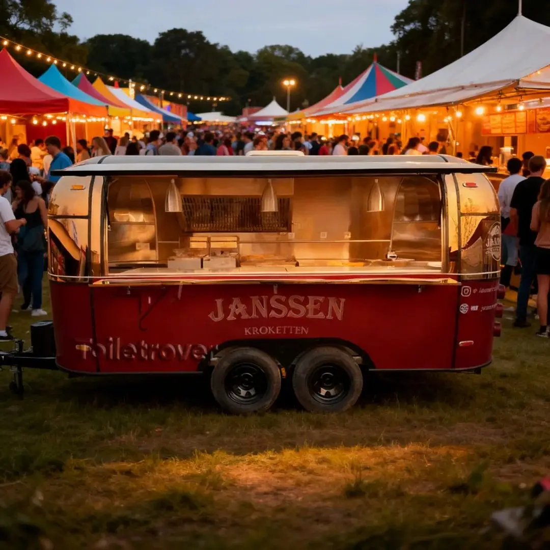 

Outdoor Food Trailer Champagne Gold Metallic Mirror Texture Matte Burgundy Highly Glossy Material for Food Business