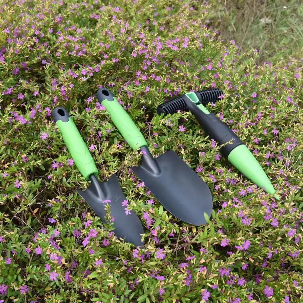

STLF Hand Small Garden Rakes Cultivator Trowel Weeder Fork Transplanter Scoop Multi-Function Ergonomic Handle Garden Tool Set