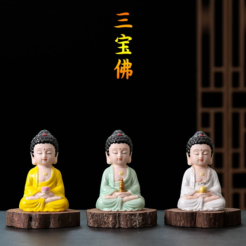 

Gifts Ceramic Handmade Ornaments Ping An Tathagata Car Jewelry Boutique Sanbao Buddha Entrance Town House Home Ornaments