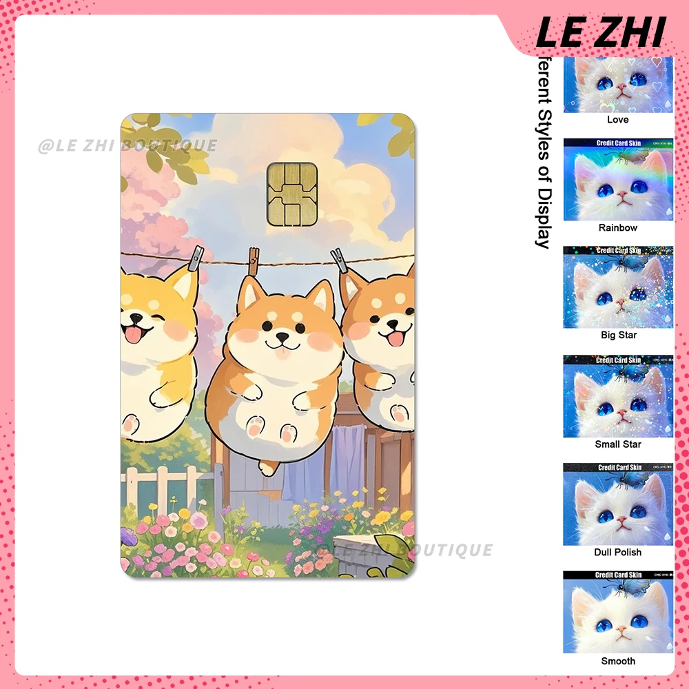 Cartoon Kawaii Cats Dogs Rabbit Diy Credit Debit Card Skin Stickers Cute Animals Bank Card Access Card Waterproof Sticker Decal