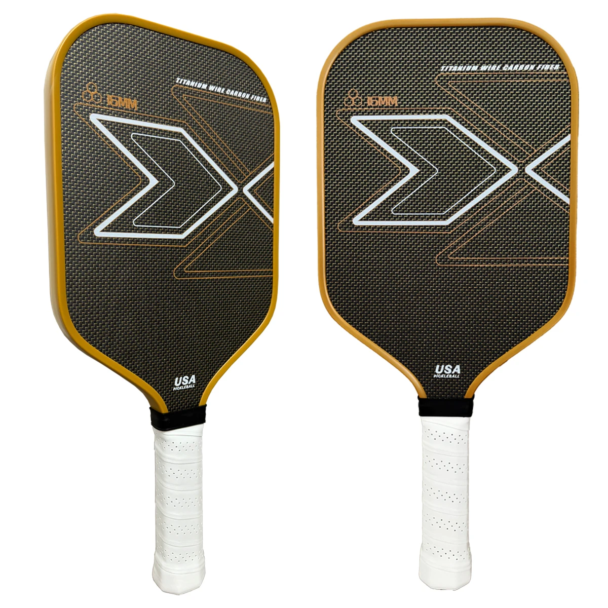 Titanium Gold T700 Carbonfaser-Pickleball-Schläger mit Stofftextur, Matter Oberfläche, Hoher Reibung, Großem Sweet Spot und Kraftvollem Schlag – Detail 6